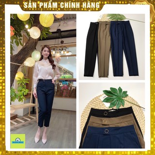 Quần baggy khuy tròn gấu lệch 3 màu chất vitex mịn dầy sành điệu cho nữ ( Lẻ rẻ nhất)| Quần nữ công sở sành điệu