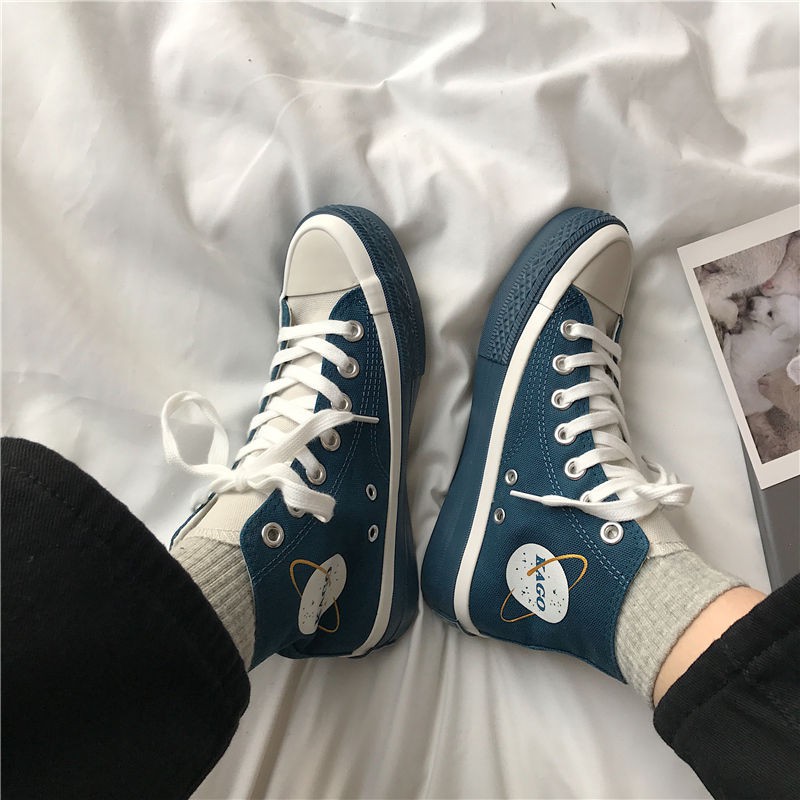 Giày Vải Canvas Cổ Cao Phong Cách Hàn Quốc Thời Trang Mùa Xuân 2020 Cho Nữ | BigBuy360 - bigbuy360.vn