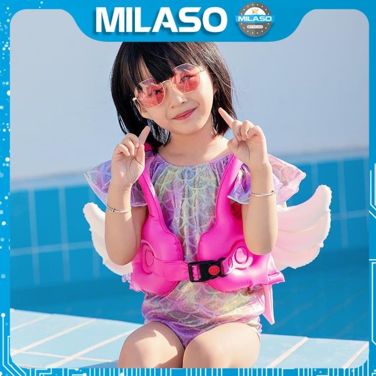 Phao Bơi Cho Bé MILASO Phao Tập Bơi Cho Bé Có Khóa An Toàn Bơi Lội Hình Đôi Cánh Thiên Thần SS-001263