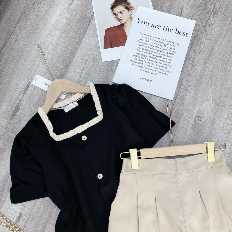 [Mã FAGREEN245 giảm 10% tối đa 30K đơn 99K] SET ÁO CỔ VUÔNG QUẦN SOOC | BigBuy360 - bigbuy360.vn