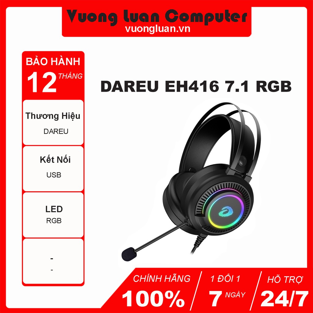 Tai Nghe Gaming Chụp Tai DareU EH416 RGB- Hàng Chính Hãng