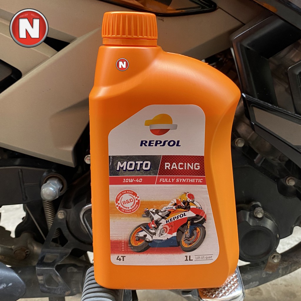 Nhớt xe số và tay côn REPSOL MOTO RACING 10W40 4T tổng hợp 100%