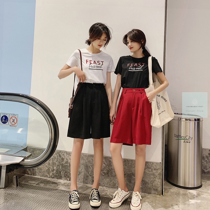 Quần short nữ ống rộng, đùi nữ, sooc lửng cạp cao trẻ trung thanh lịch Xưởng May Trinh Kiều