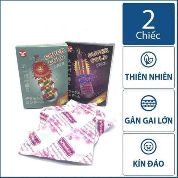 Bao cao su Super Gold – Gai  (2 cái)