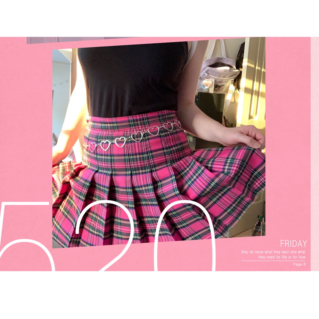 SmileFairyCC【COD &amp; Hàng Có Sẵn】Thắt Lưng Dây Xích Hình Trái Tim 1010Cm Phong Cách Hip Hop Thời Trang Cho Nữ