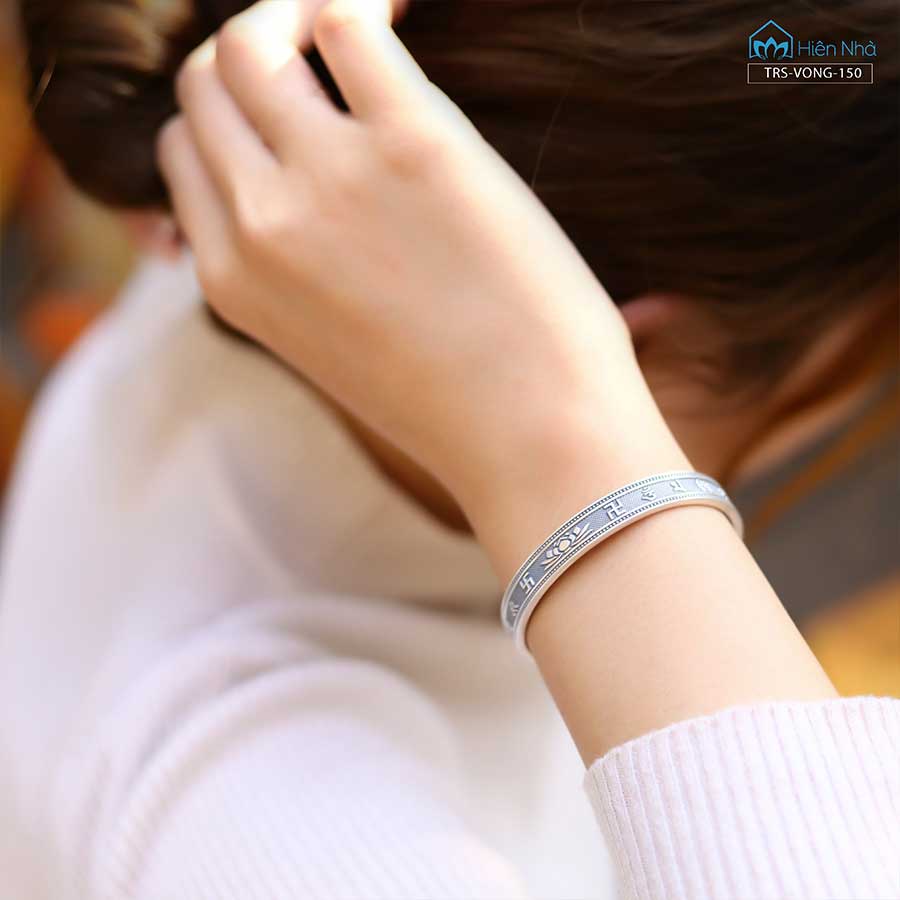 Vòng tay hoa sen khắc chú Om mani - Trang sức Phật giáo - Trong Nhà