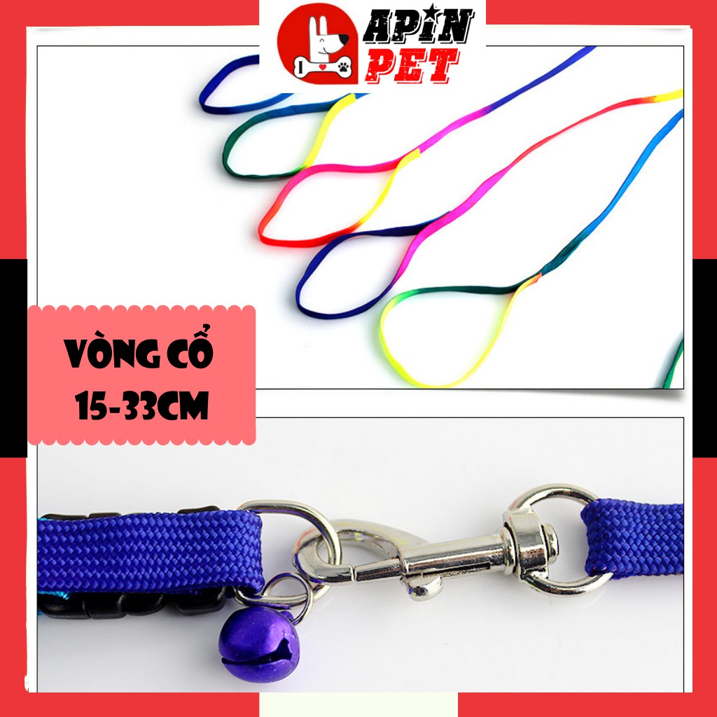 Dây Dắt Chó Mèo Đi Dạo 7 Sắc Màu Cute-Shop Apin Pet