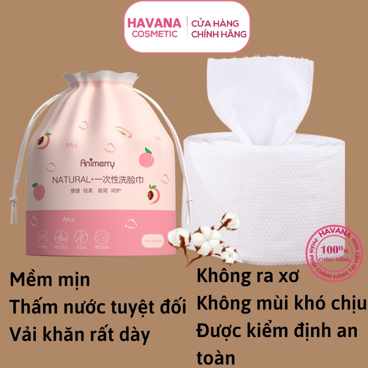 Khăn lau mặt dùng 1 lần lau khô lau ướt , khăn giấy cotton lau mặt khô dùng 1 lần