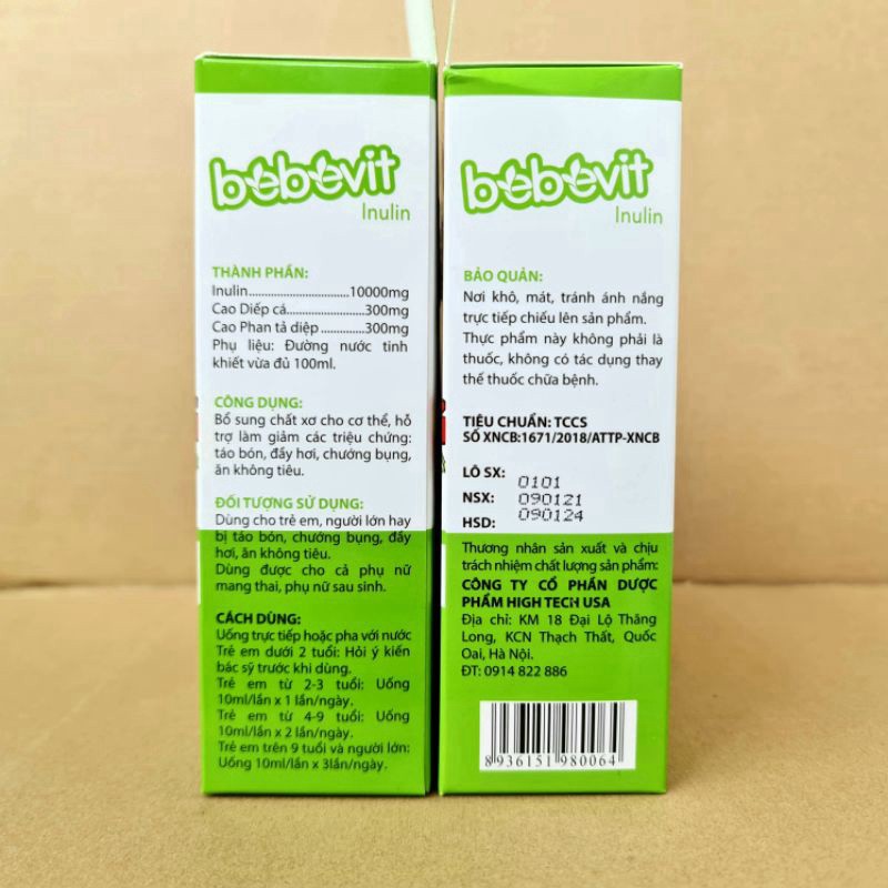 Bebevit inulin - bổ sung chất xơ, giảm triệu chứng táo bón