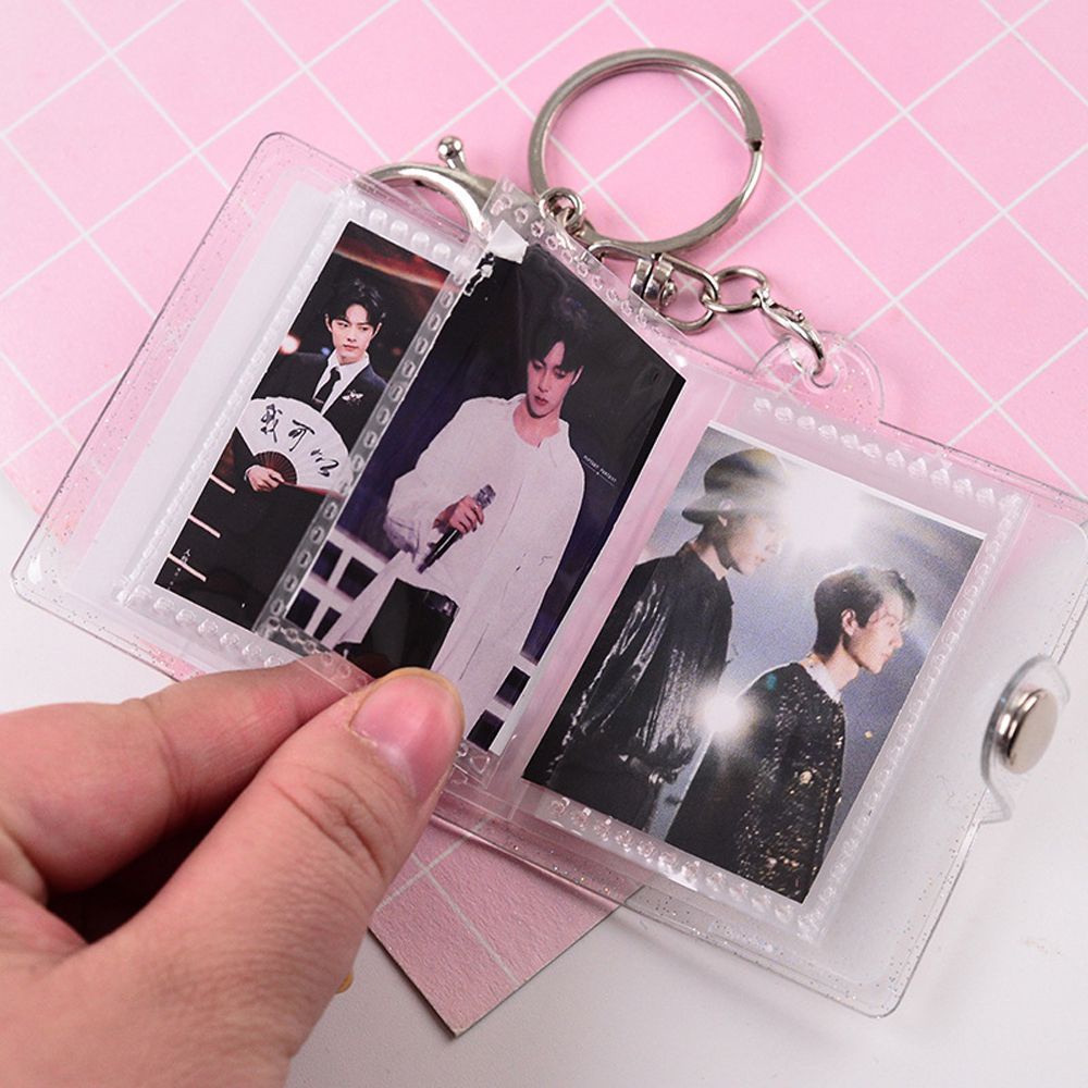 Móc khóa mặt album ảnh thẻ bưu thiếp mini sưu tập đáng yêu bỏ túi nhỏ gọn tiện lợi