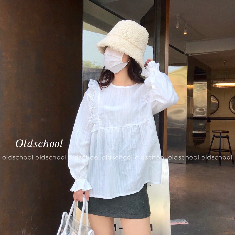 ÁO BABYDOLL VAI REN TAY PHỒNG (ảnh thật/sẵn)