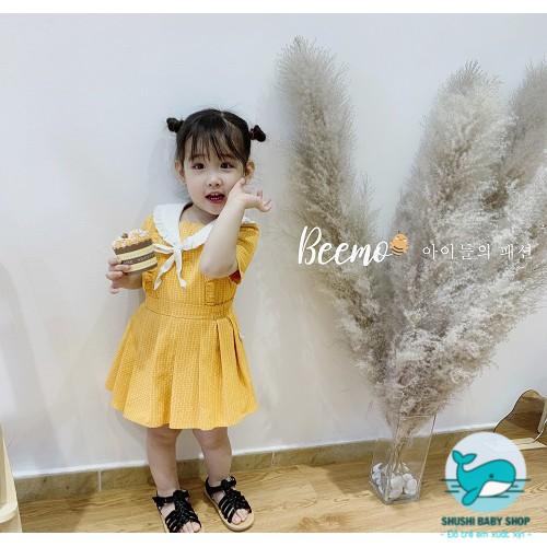 [Có sẵn] [FreeShip] [Ảnh thật] Set Áo Váy Thô Kẻ Phối Cổ Trắng Hàn Quốc Thuỷ Thủ Cực Xinh