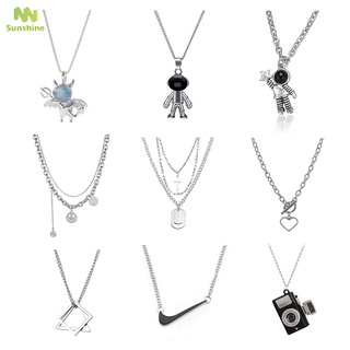 Bộ 3/1 dây chuyền nhiều lớp phong cách Hip hop kiểu Hàn Quốc thời trang cá tính