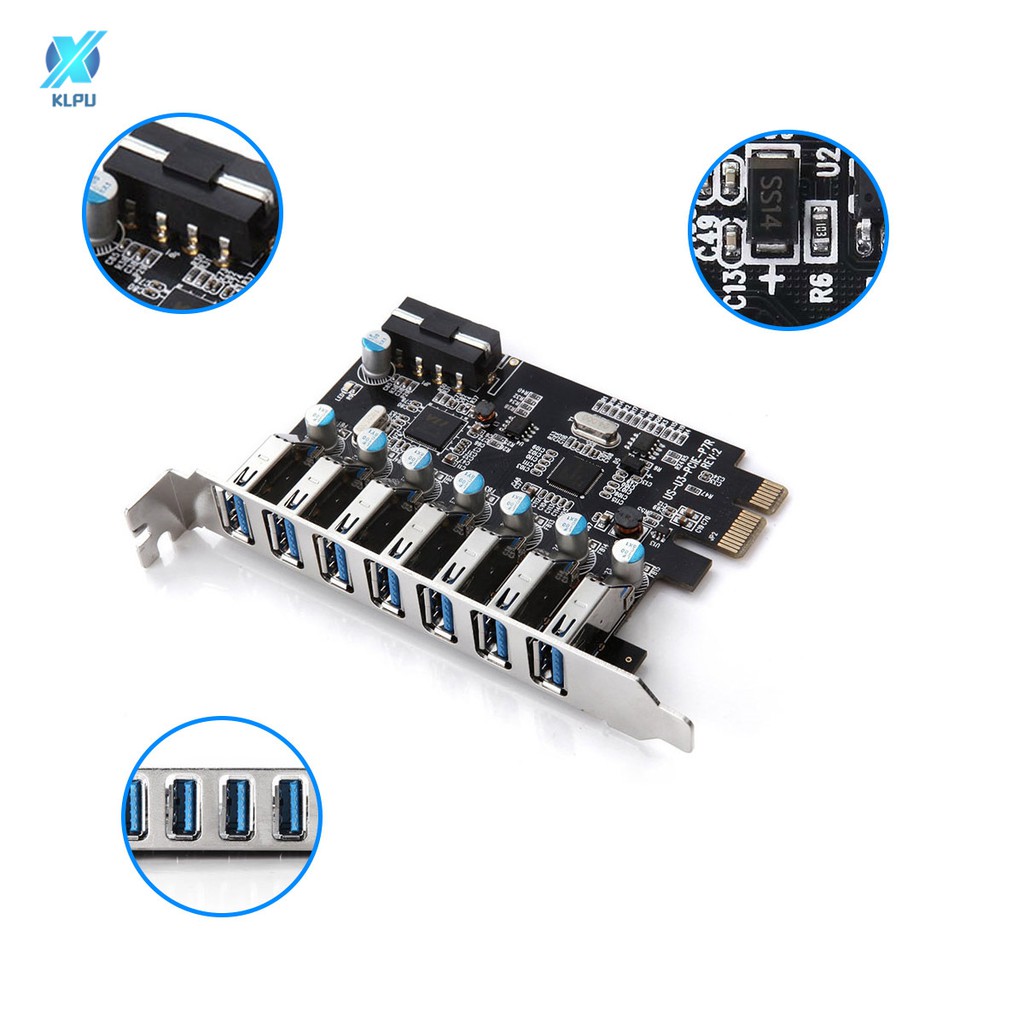 COD# 7 Ports Superspeed PCI-E To USB 3.0 Expansion Card PCI Express Internal #VN | BigBuy360 - bigbuy360.vn