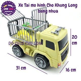 Đồ chơi xe tải chở khủng long & cây bằng nhựa size LỚN 800-12