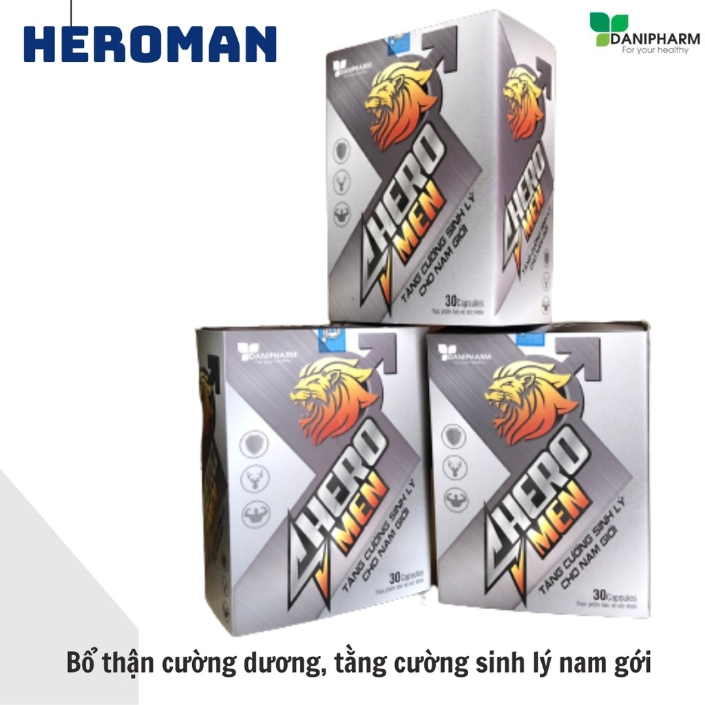 Viên uống hỗ trợ bổ thận mạnh gân cốt - Hero Man DANIPHARM (hộp 30 viên)