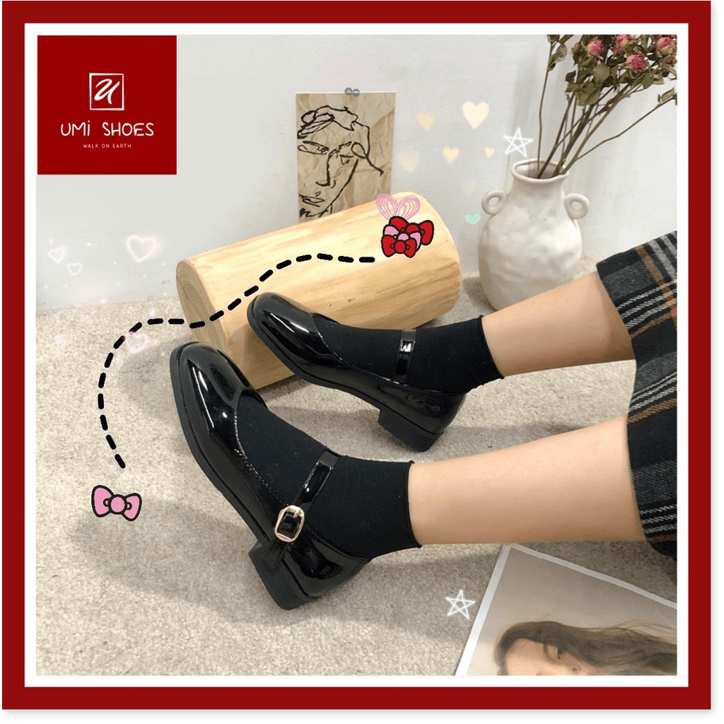 | TOP SHOES | 🌸 Giày Mary Jane da bóng nữ đế 3 phân Anh quốc mũi vuông đơn giản đẹp xinh rẻ mẫu mới hot trend đi học đi