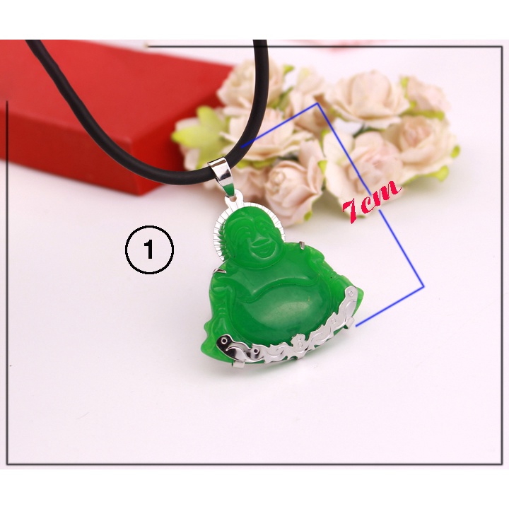 Mặt dây chuyền Ông Phật Di Lặc bọc inox cỡ to 7cm không đen, không gỉ (không dây)