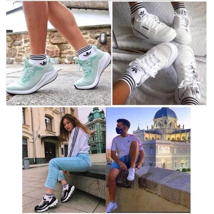 Tất adidas( CỔ CAO)3 Sọc thể thao dệt kim cao cấp  hạn chế mùi hôi và thông thoáng dành cho cả nam và nữ