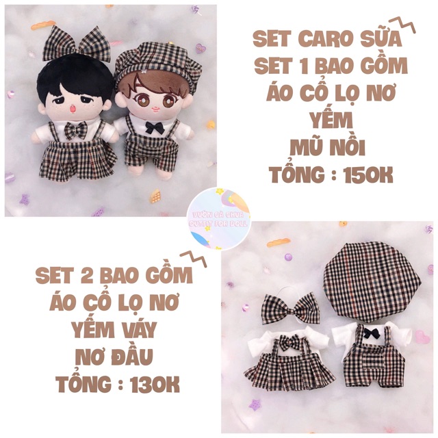 SET ĐỒ ĐÔI CHO DOLL 20 cm