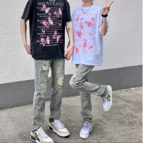 Quần Jean Rách Phong Cách Hip Hop  quần dài nam Đường Phố Mỹ Cá Tính Cho Nam Và Nữ  bigsize  quần jean ống suông