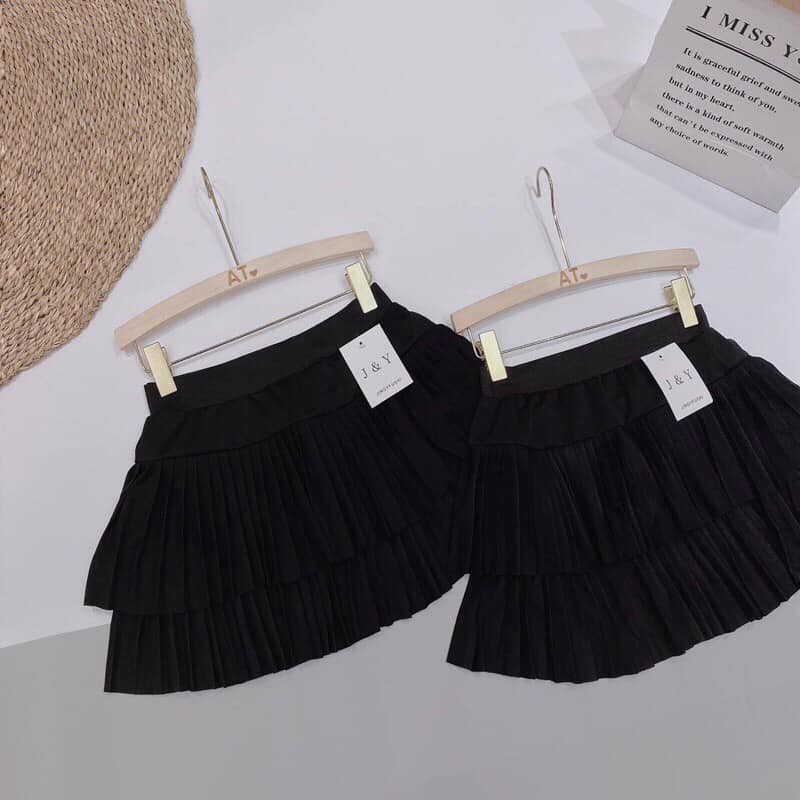 [ Mã FAMAYWA giảm 10K đơn 50K] Bán sỉ chân váy đen 2 tầng dập ly ngắn cho nữ x | BigBuy360 - bigbuy360.vn