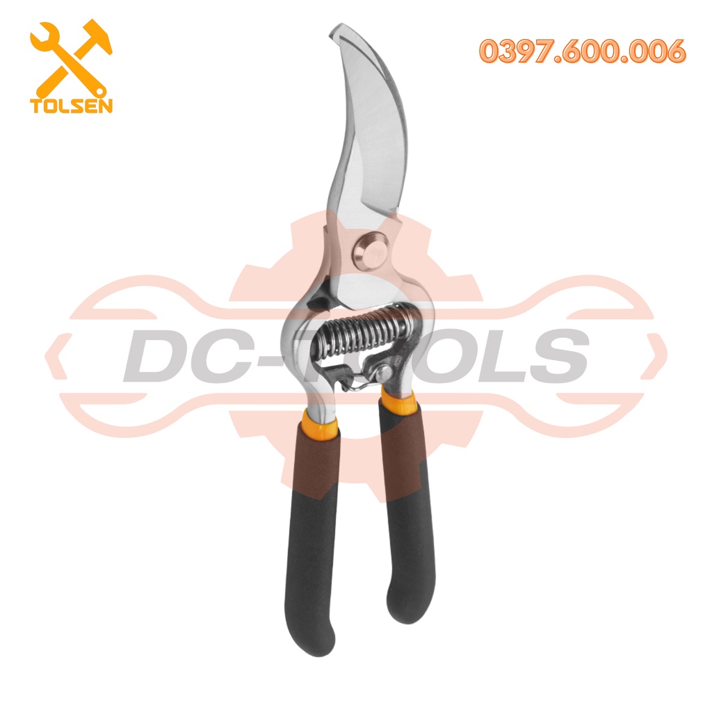 KÉO CẮT CÀNH 31018 Kích thước: 8&quot;/200mm, Đường kính cắt 12mm Tay cầm nhúng DC-TOOLS