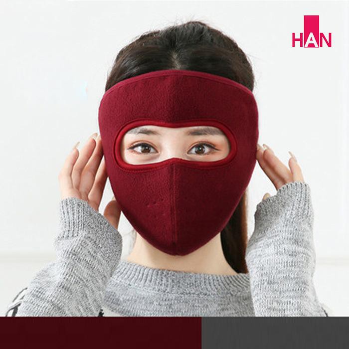 Khẩu trang ninja lót nỉ che kín tai dán sau gáy mùa thu đông chống gió lạnh - khau trang ninja ni che tai dan gay