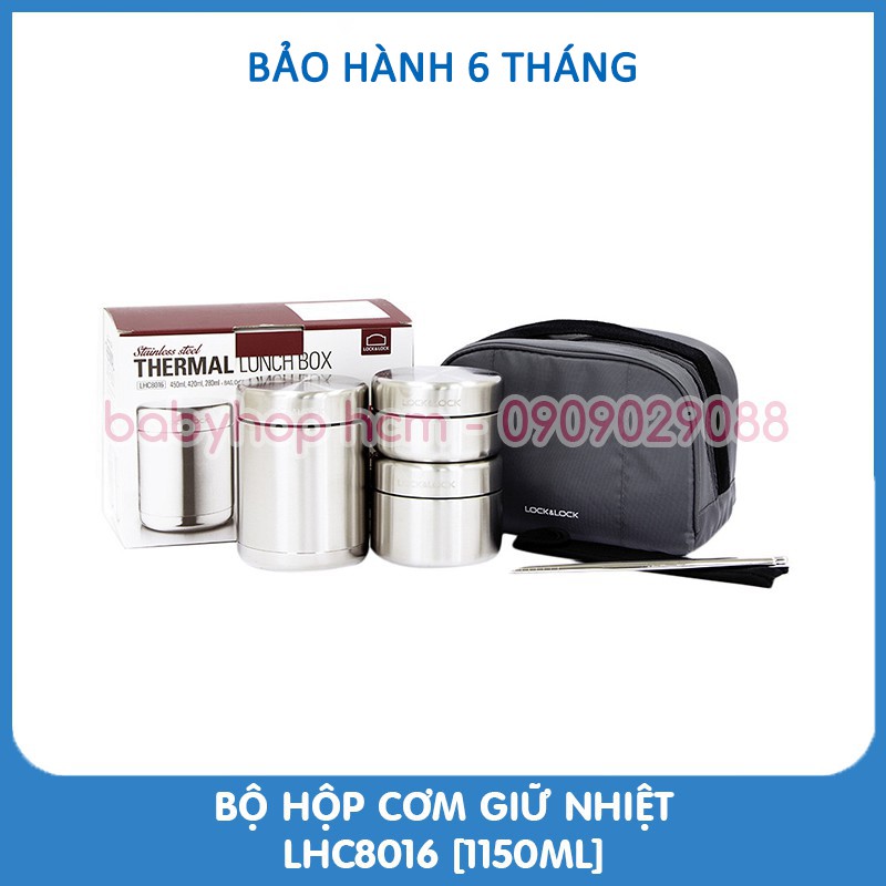 Bộ Hộp Cơm Giữ Nhiệt Lock&amp;Lock Thermal Lunch Box LHC8016 [1150ML]