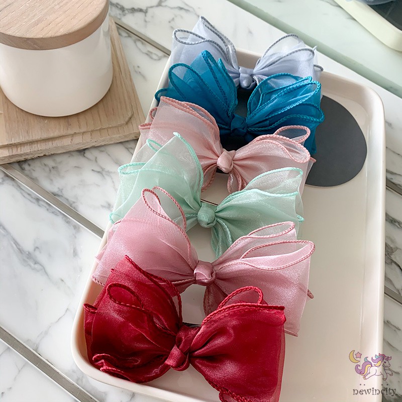 Kẹp Nơ Xinh Xắn Phong Cách Hàn Quốc Cho Bé Gái