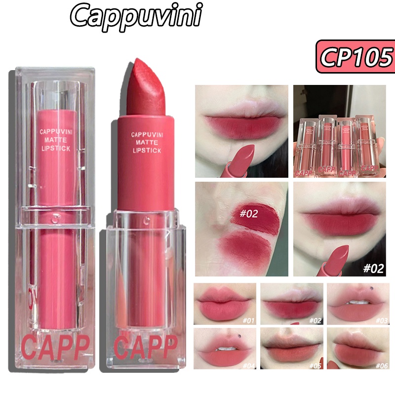 Son môi Cappuvini 3.5g màu lì vỏ acrylic trong suốt
