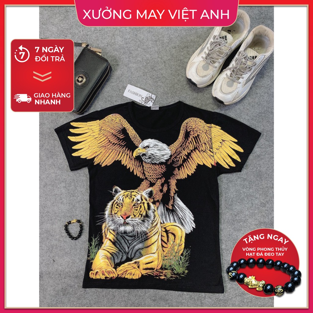 Áo Phông Nam In Hình 3D Chất Thun Mát Mịn - Tặng Kèm Vòng Tay Phong Thủy - AP296