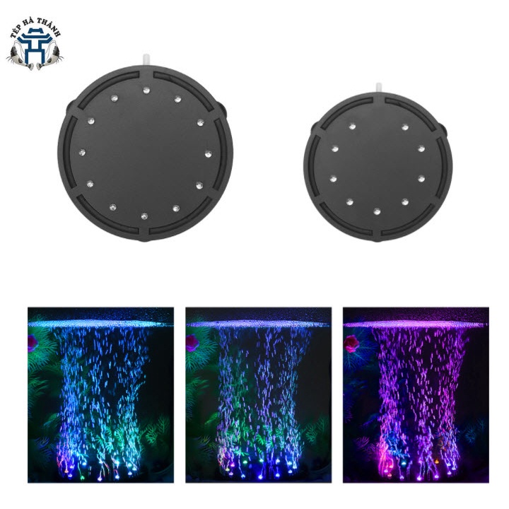 Đèn Led Tròn - Đĩa Sủi Khí Nhiều Màu Sắc Trang Trí Bể Cá Cảnh
