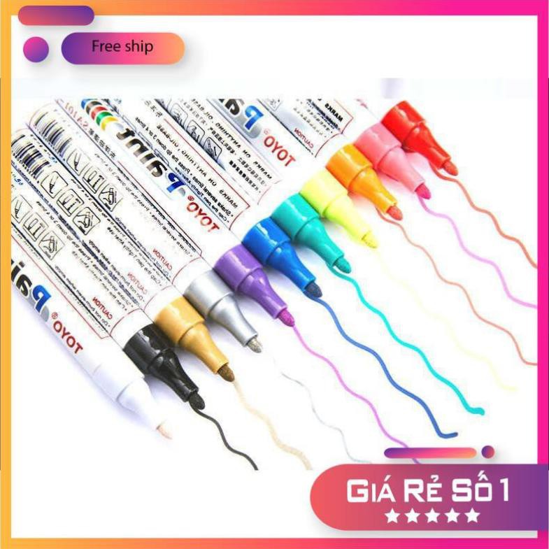 Bút Sơn Toyo Paint Marker - Trang Trí, Vẽ Ký Hiệu Lốp ôtô, Xe Máy, Xe Đạp/ Vẽ Bề Mặt Gỗ, Kim Loại, Nhôm, Kính...