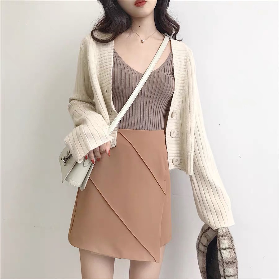 MS331 Áo khoác cardigan len nữ 3 khuy tay dài