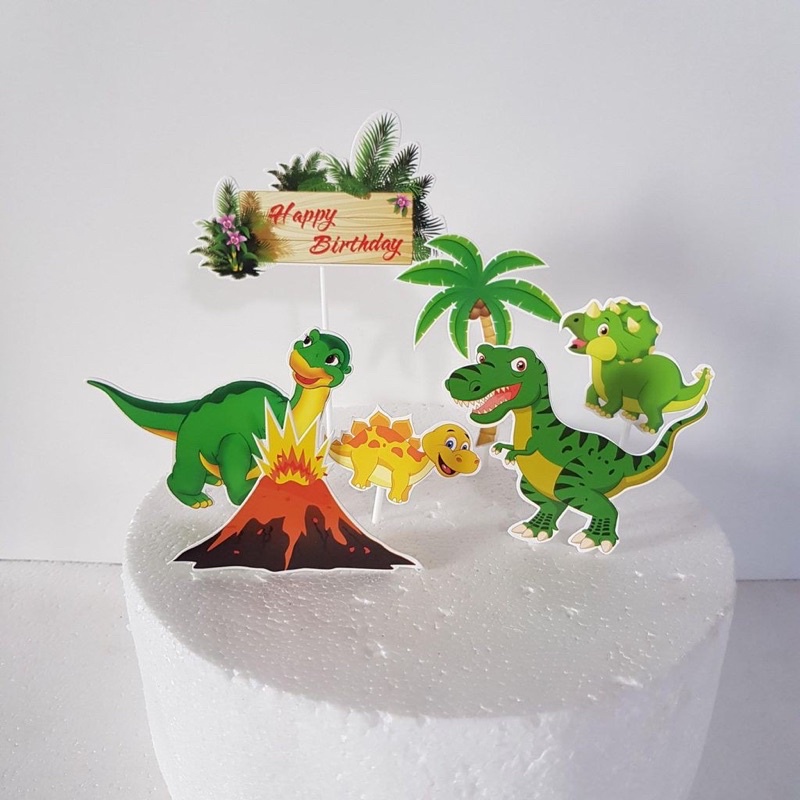 Combo 5 set cắm khủng long trang trí bánh kem