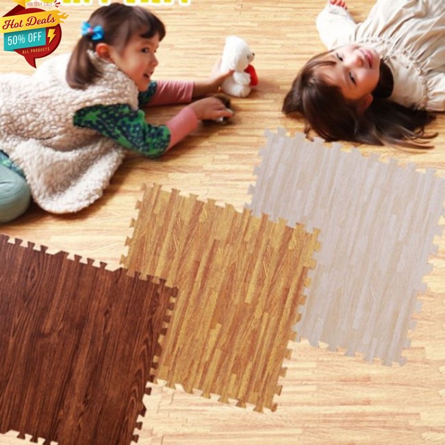 Thảm cách âm chống nước chống trượt 30*30cm họa tiết vân gỗ cho trẻ em