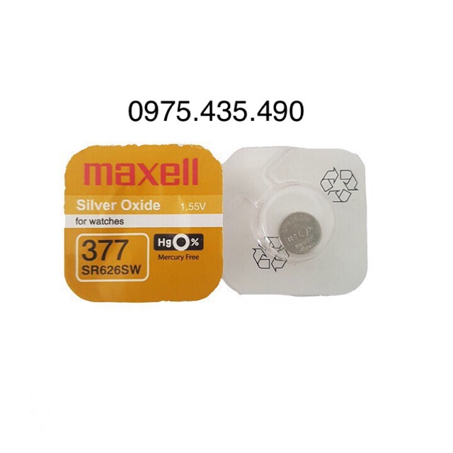 Pin Đồng Hồ Maxell SR626SW 377 Hàng Cao Cấp Vỉ 1 Viên (Hộp 10 Vỉ)