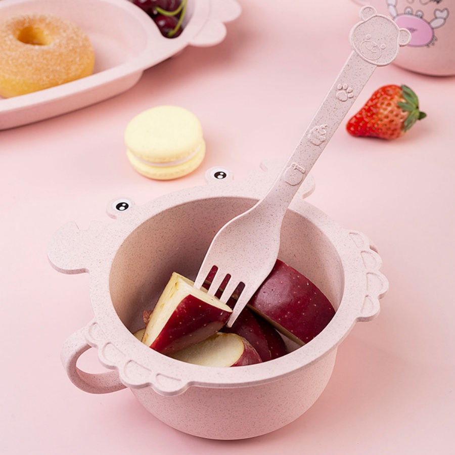 Bát Ăn Dặm Lúa Mạch Kiểu Nhật Hình Cua Đáng Yêu An Toàn Cho Bé YOOTA BABY Kích Thích Bé Ăn Ngon