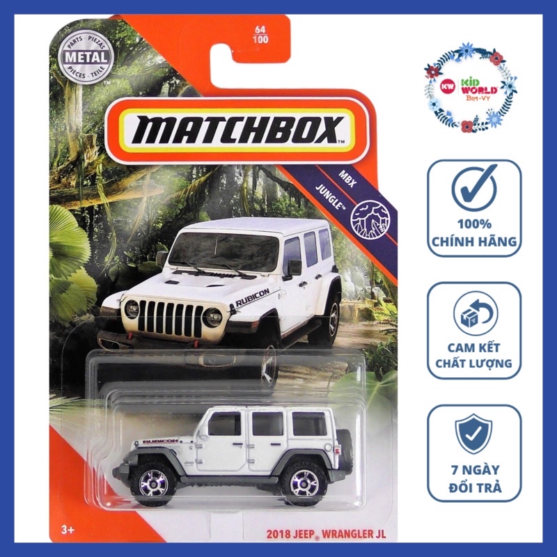 Xe mô hình Matchbox 2018 Jeep Wrangler JL GKK67.
