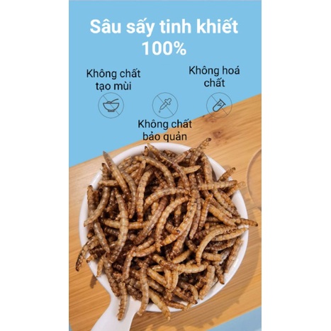 Sâu lớn sấy khô túi 20g cho hamster, sóc, chim, cá, nhím, bò sát,...
