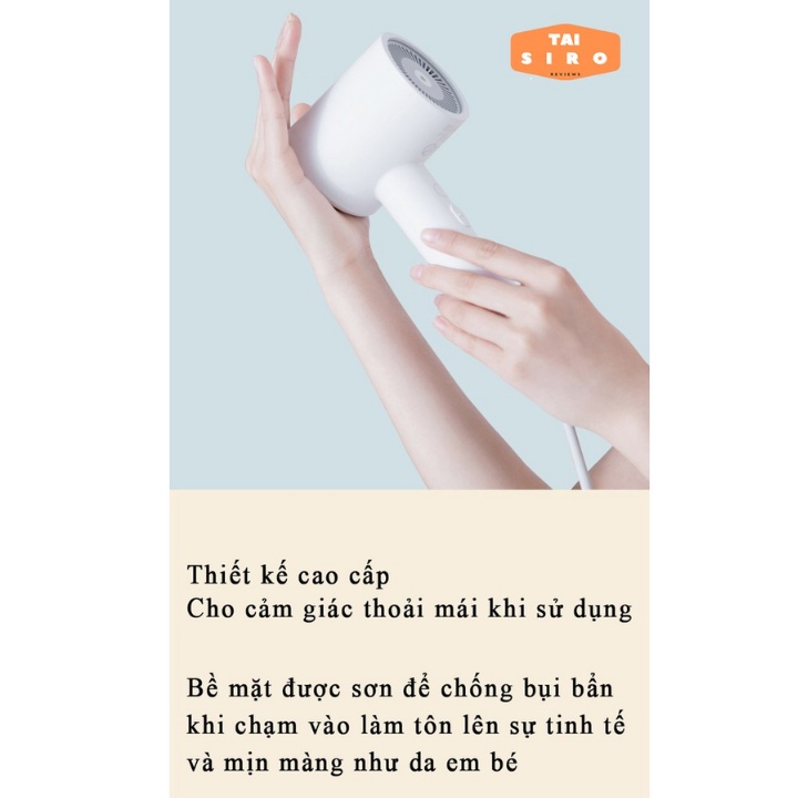 Máy sấy tóc xiaomi H300  Máy sấy tóc mini 3 chế độ sấy tiện lợi, với có ion âm không gây hư tổn tóc - Bảo hành 12 tháng