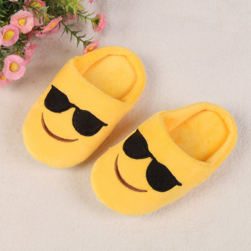 Dép bông đi trong nhà vải cotton hình biểu tượng cảm xúc cho bé