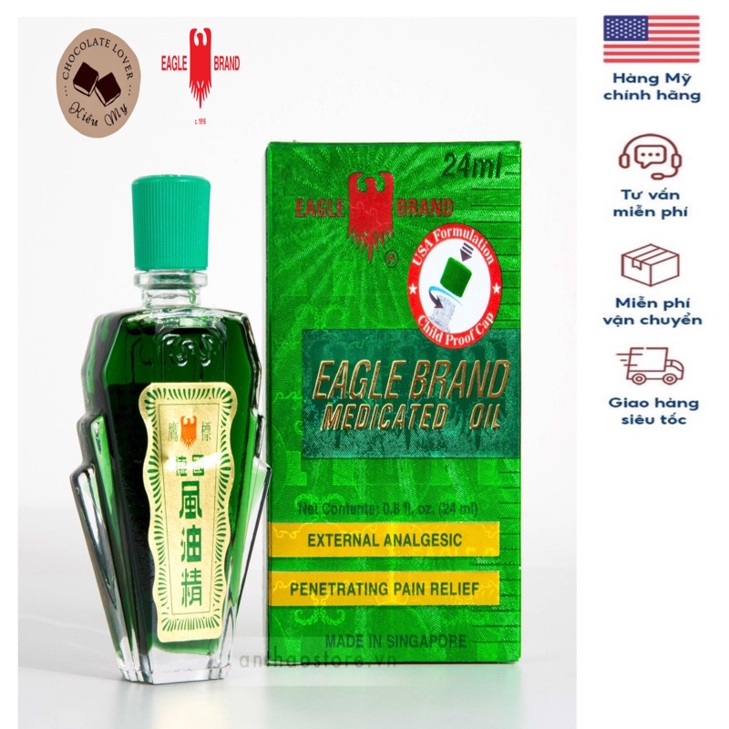 [Hàng Mỹ đi Air🇺🇸] Dầu gió xanh con Ó Mỹ hai nắp 24ml date 12/26