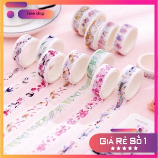 Combo 3 Cuộn Băng Dính Hoa Văn Băng Dính Họa Tiết Trang Trí Làm Thủ Công Handmade Decor phukienvppbinhduong