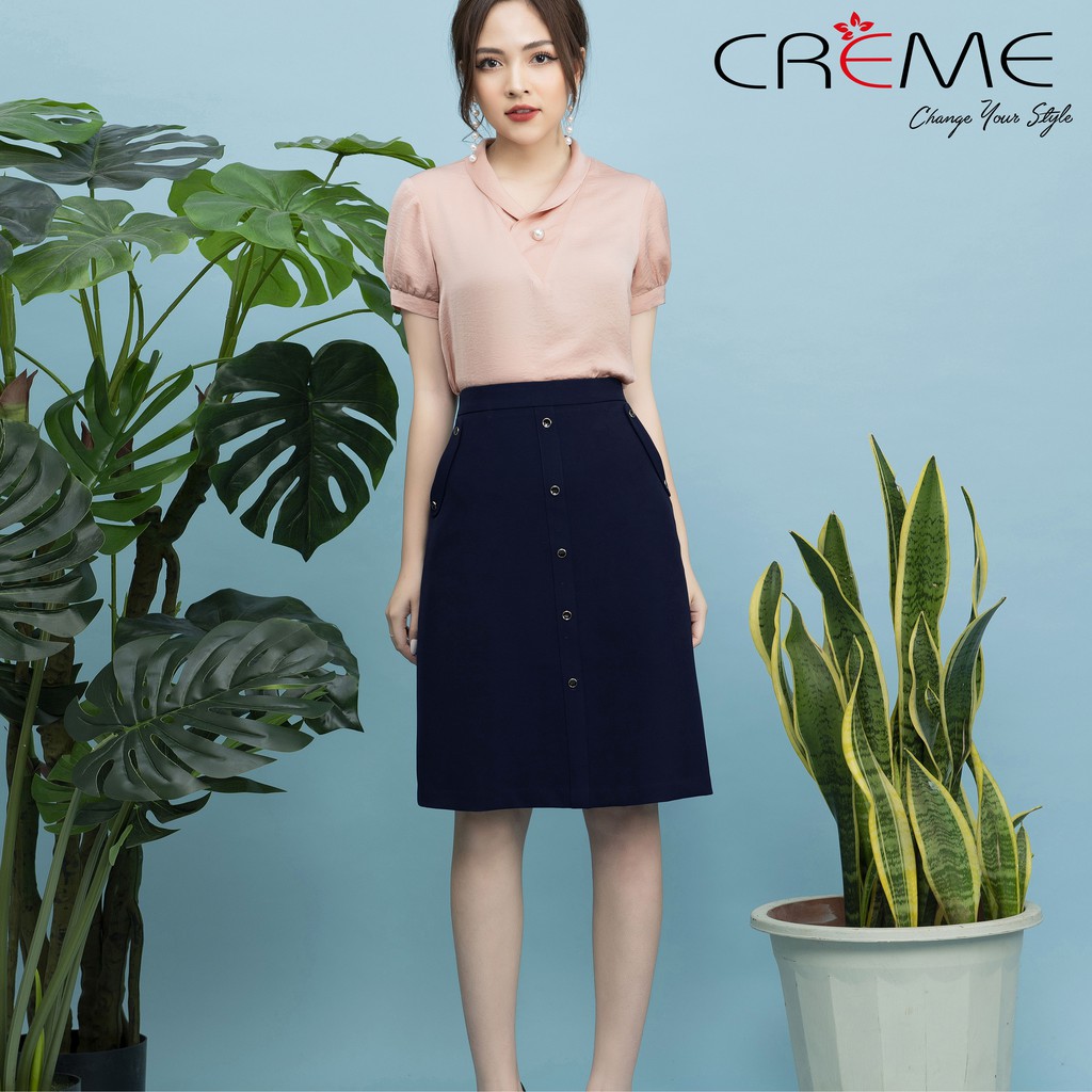 [Mã FAMALLT5 giảm 15% đơn 150k] Chân váy dáng A Công sở CV0017 CREME