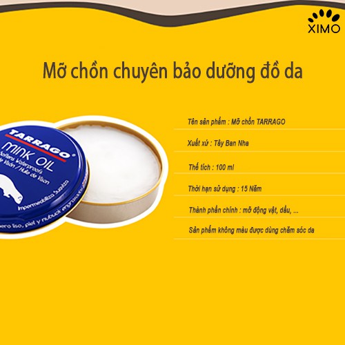 Mỡ Chồn Chuyên Bảo Dưỡng Và Chăm Sóc Đồ Da Tarrago (XXDG62)