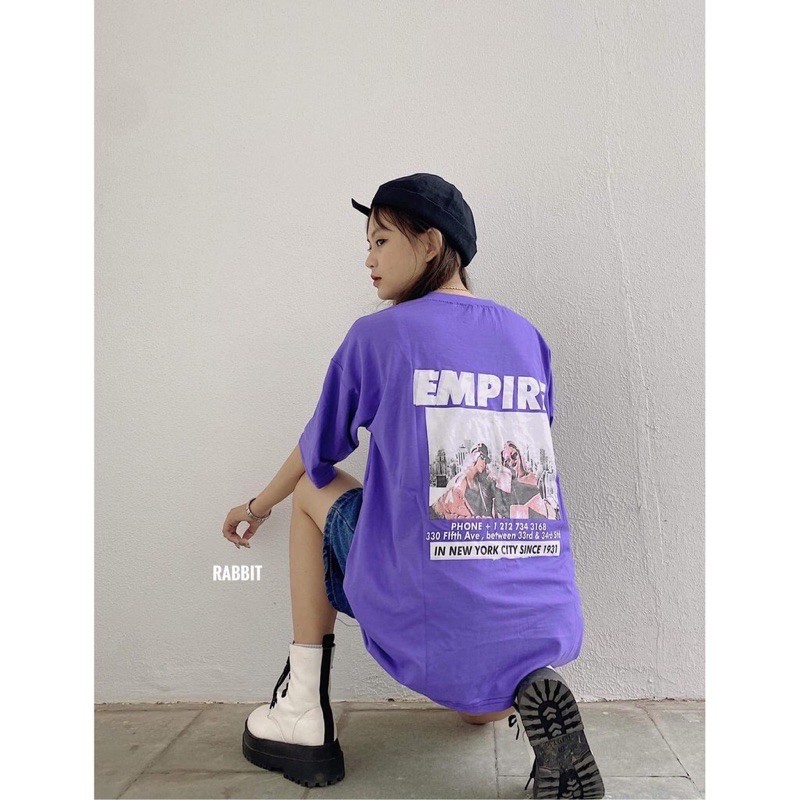 Áo Thun, áo phông Tím Empire Unisex ,Phông tay lỡ form rộng dáng suông oversize in hình cá tính Ulzzang HOT 🌸
