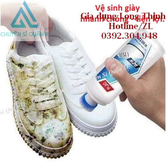 Chai Nước Lau Giày thần thánh PLAC, nước tẩy trắng giày đầu chà dễ sử dụng 100ml
