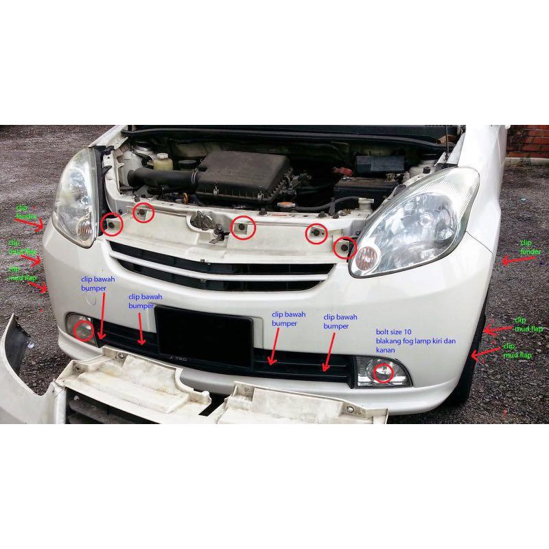 FENDER Set 1 / 6 / 50 Đinh Tán Nhựa 8mm Chuyên Dụng Cho Xe Hơi Myvia ALZA TOYOTA Axia Perodua HONDA Nissan
